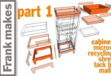 Microwave/Recycling Bin/Shredder/Tack Board/Mail Tray Cabinet – Part 1 of 3