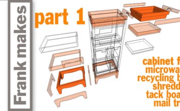 Microwave/Recycling Bin/Shredder/Tack Board/Mail Tray Cabinet – Part 1 of 3