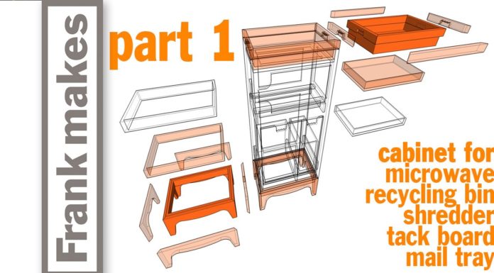 Microwave/Recycling Bin/Shredder/Tack Board/Mail Tray Cabinet – Part 1 of 3