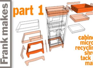 Microwave/Recycling Bin/Shredder/Tack Board/Mail Tray Cabinet – Part 1 of 3