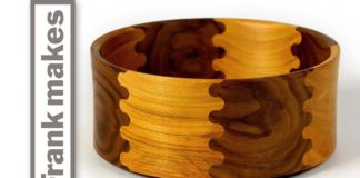 Wood Turned Finger Jointed Bowl