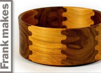 Wood Turned Finger Jointed Bowl