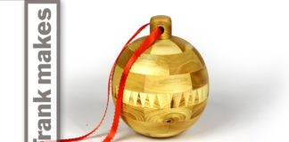 Woodturning a Segmented Christmas Ornament 2014