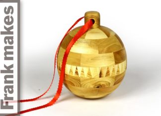 Woodturning a Segmented Christmas Ornament 2014