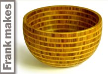 Segmented Wood Turned Bamboo Bowl