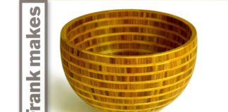 Segmented Wood Turned Bamboo Bowl