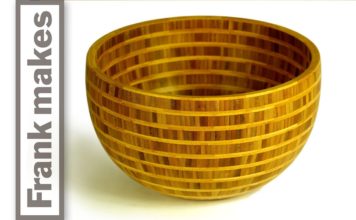 Segmented Wood Turned Bamboo Bowl