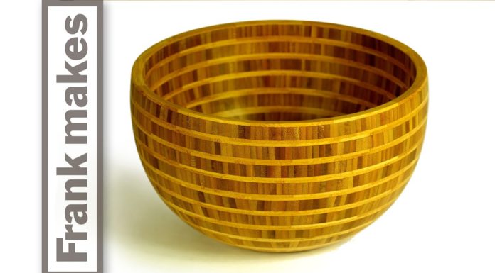Segmented Wood Turned Bamboo Bowl