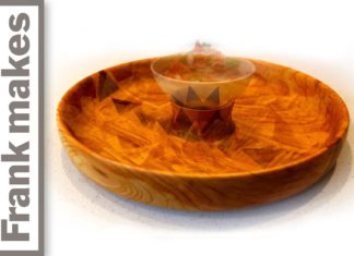 Wood Turned Chip and Dip Tray