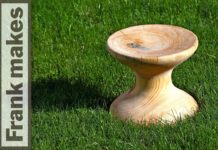 Wood Turned Cedar Stool