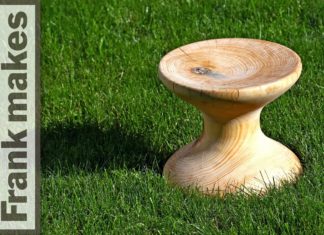 Wood Turned Cedar Stool